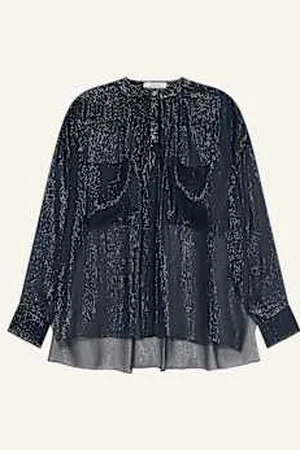 Dorothee Schumacher Bluzka Jedwabna Shimmering Shine blau