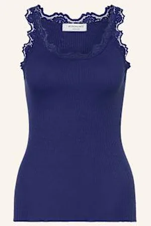 Rosemunde Top Z Jedwabiu Babette Z Koronką blau