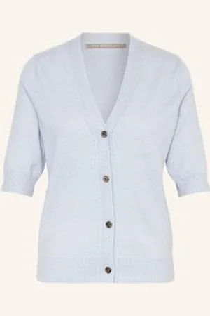 The Mercer Kardigan Z Kaszmiru Rękawami 3/4 blau