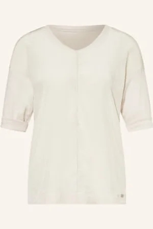 Marc Cain Bluzki Z Mieszanki Materiałów Z Rękawami 3/4 beige