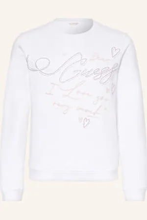 Guess Bluza Nierozpinana Z Ozdobnymi Kamykami weiss