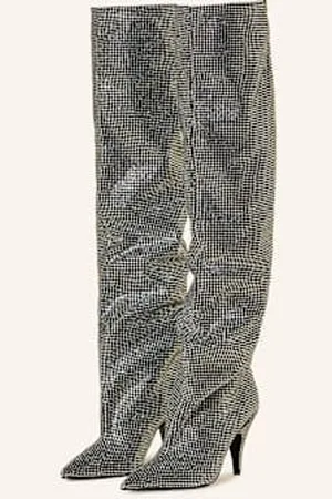 Steve Madden Kozaki Za Kolano Mazer-R Z Ozdobnymi Kamykami schwarz