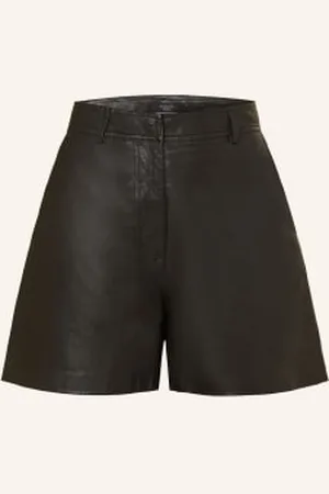 Max Mara Spodenki Skórzane Virgola schwarz