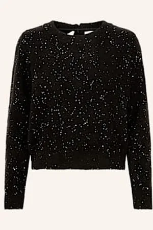 Ichi Sweter Ihannlie Z Cekinami schwarz