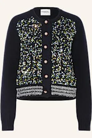 Essentiel Antwerp Kardigan Halter Z Cekinami blau