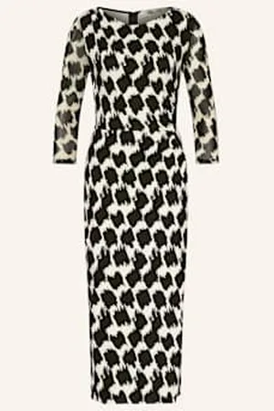 Diane von Furstenberg Sukienka Z Dżerseju Linea Z Rękawami 3/4 schwarz