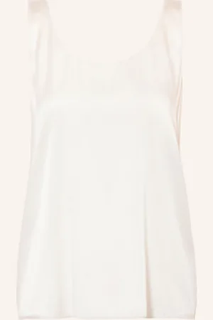 The Mercer Top Satynowy Z Jedwabiu weiss
