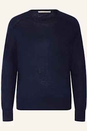 The Mercer Sweter Z Wełny Merino blau