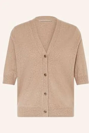 The Mercer Kardigan Z Kaszmiru Rękawami 3/4 beige