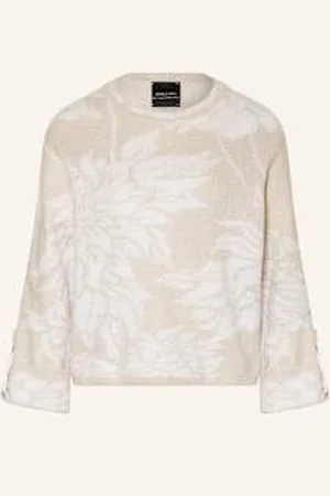Marc Cain Sweter Z Błyszczącą Przędzą beige