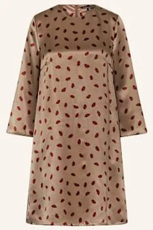 Luisa Cerano Sukienka Satynowa Z Rękawami 3/4 beige