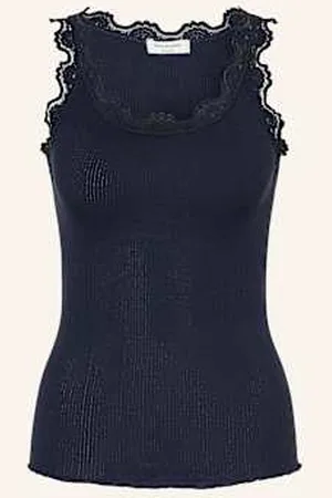Rosemunde Top Z Jedwabiu Babette Z Koronką blau