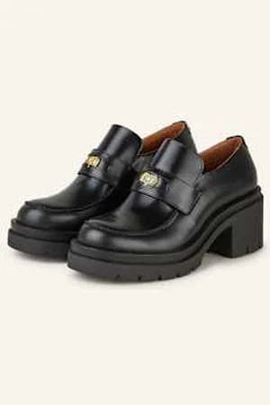 Maje Loafersy Na Platformie schwarz