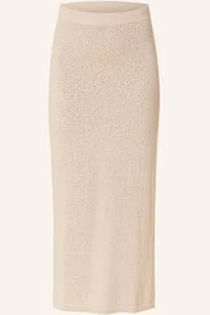 FTC CASHMERE Spódnica Z Błyszczącą Przędzą gold