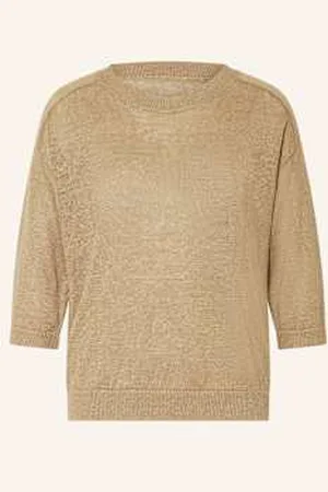 The Mercer Sweter Z Lnu Z Rękawami 3/4 beige