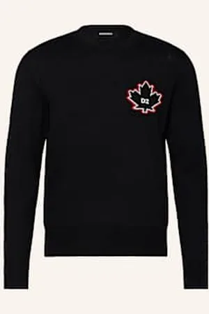 Dsquared2 Sweter d2 Leaf schwarz