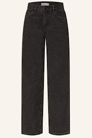 Gina Tricot Jeansy Z Ozdobnymi Kamykami schwarz