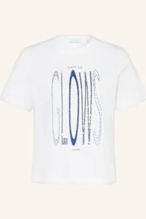 Rich & Royal T-Shirt Z Obszyciem Ozdobnymi Kamykami weiss
