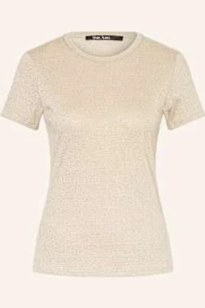 Marc Aurel T-Shirt Z Błyszczącą Przędzą beige