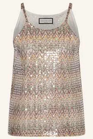 SEM PER LEI Top Z Cekinami beige