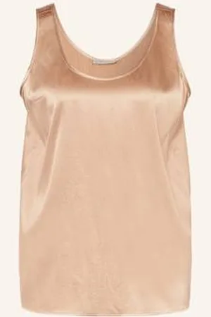 The Mercer Top Satynowy Z Jedwabiu beige