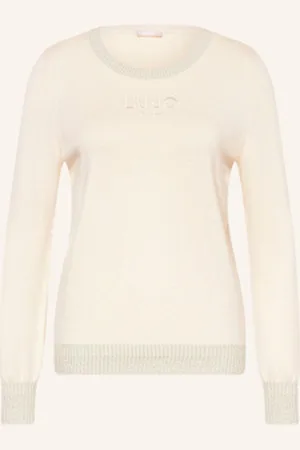 Liu Jo Sweter Z Błyszczącą Przędzą beige