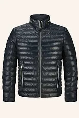 Milestone Kurtka Pikowana Mscortino Ze Skóry Z Izolacją Dupont™ Sorona® blau