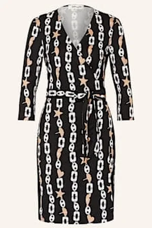 Diane von Furstenberg Sukienka Kopertowa New Julian Z Jedwabiu schwarz