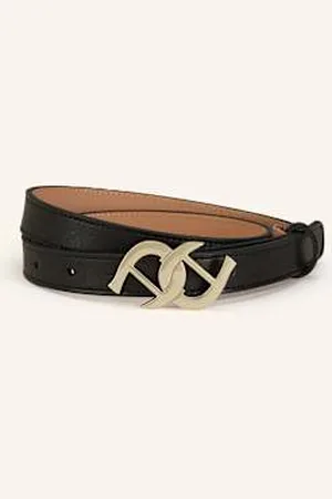 Aigner Pasek Skórzany Logo schwarz