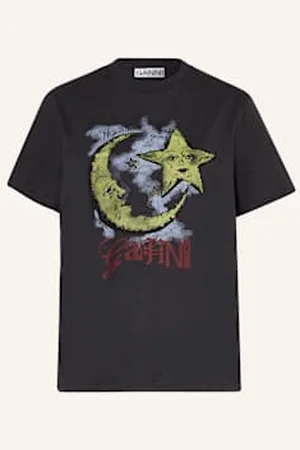 Ganni T-Shirt Moonlight schwarz