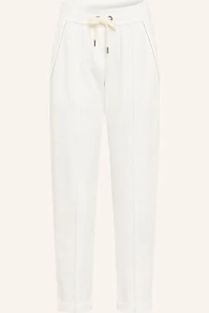 Brunello Cucinelli Spodnie W Stylu Dresowym Z Ozdobnymi Kamykami beige