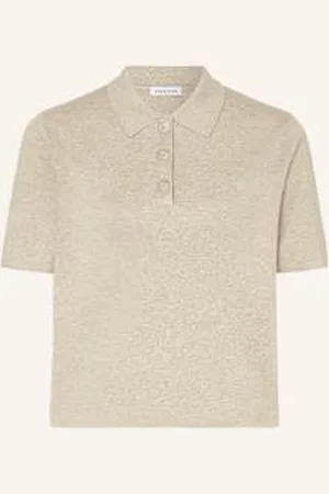 Mrs & HUGS Koszulka Polo Z Dzianiny Z Lnem beige