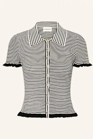 Claudie Pierlot Bluzka Z Dzianiny Z Falbankami weiss