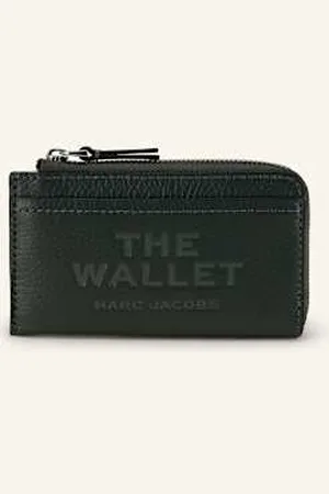 Marc Jacobs Portfel The Leather Top Zip Multi Wallet gruen