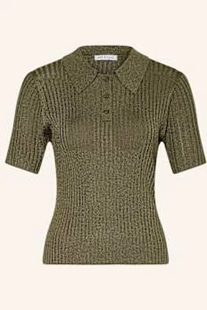 Mrs & HUGS Koszulka Polo Z Dzianiny Z Błyszczącą Przędzą gruen