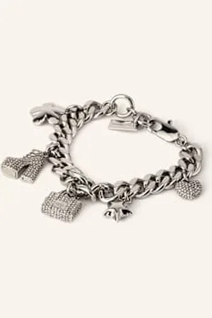 Marc Jacobs Bransoletka The Mini Icon Pave Charm silber