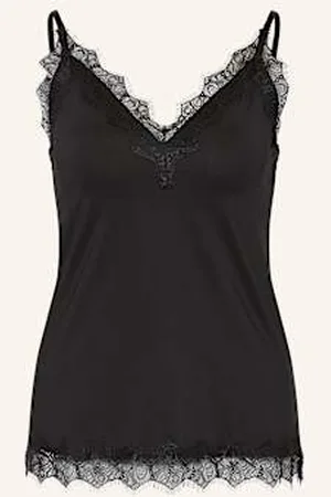 Rosemunde Top Billie Z Koronkowym Obszyciem schwarz