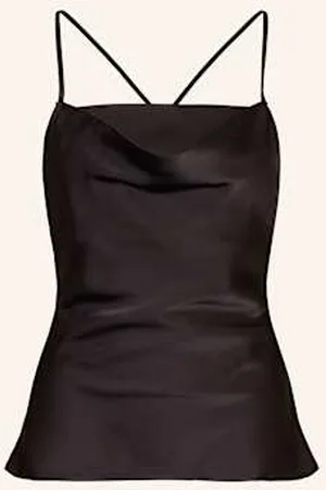 Lena Gercke Top Satynowy Valentina schwarz