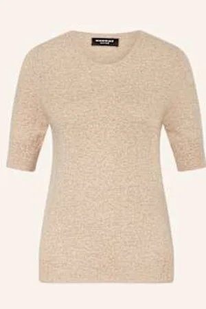 REPEAT cashmere Dzianinowa Koszulka Z Kaszmiru beige