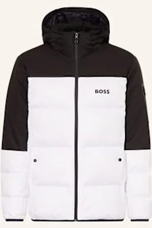 HUGO BOSS Lekka Kurtka Puchowa Hamar Z Odpinanym Kapturem weiss
