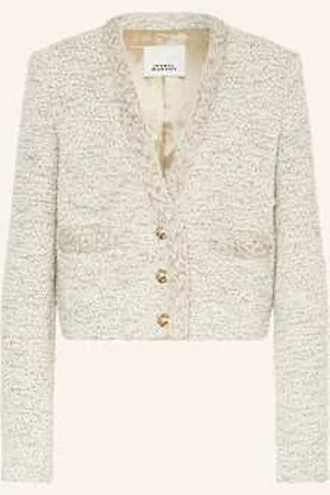 Isabel Marant Kurtka Bouclé Z Błyszczącą Przędzą beige