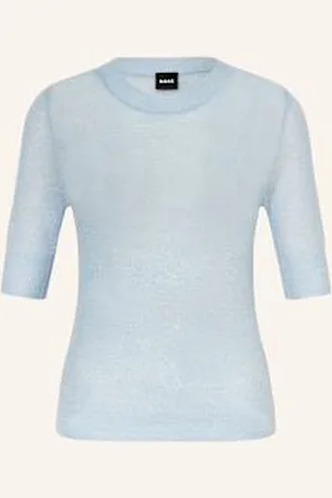 HUGO BOSS Dzianinowa Koszulka Fusionana blau