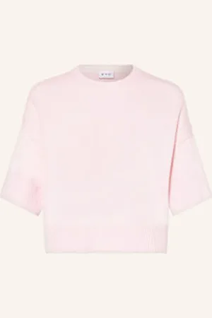 FTC CASHMERE Dzianinowa Koszulka Z Kaszmiru rosa