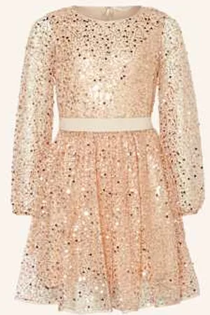 Guess Sukienka Koktajlowa Ceremony Z Siateczki beige