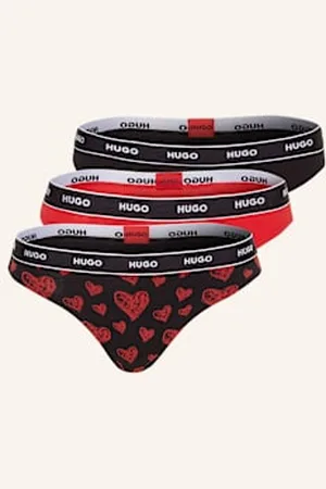 HUGO BOSS Stringi, 3 Szt. schwarz