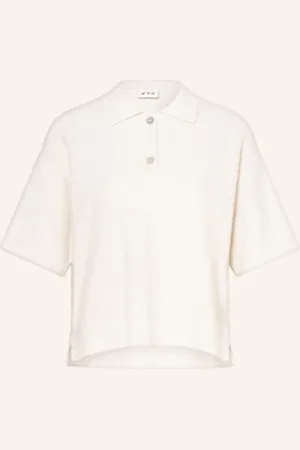 FTC CASHMERE Koszulka Polo Z Materiału Frotte weiss