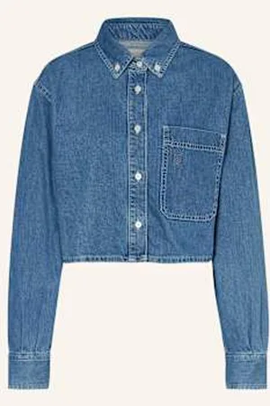 Sandro Krótka Bluzka Jeansowa blau