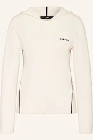 Oui Bluza Z Kapturem Z Dzianiny weiss