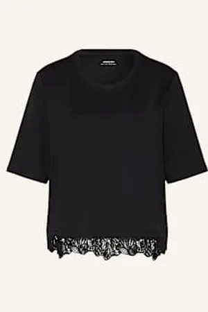 Marc Cain T-Shirt Z Koronką schwarz