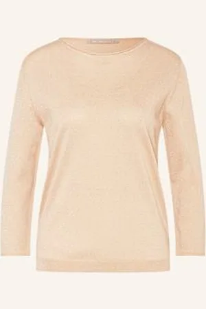 The Mercer Sweter Z Błyszczącą Przędzą gold